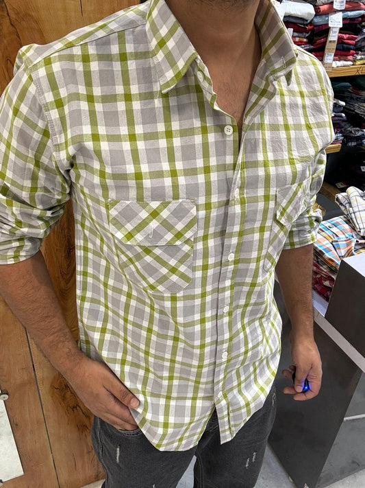 Double Pocket Checked Shirt (L) ED1094