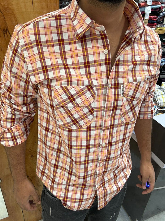 Double Pocket Checked Shirt (L) ED1091